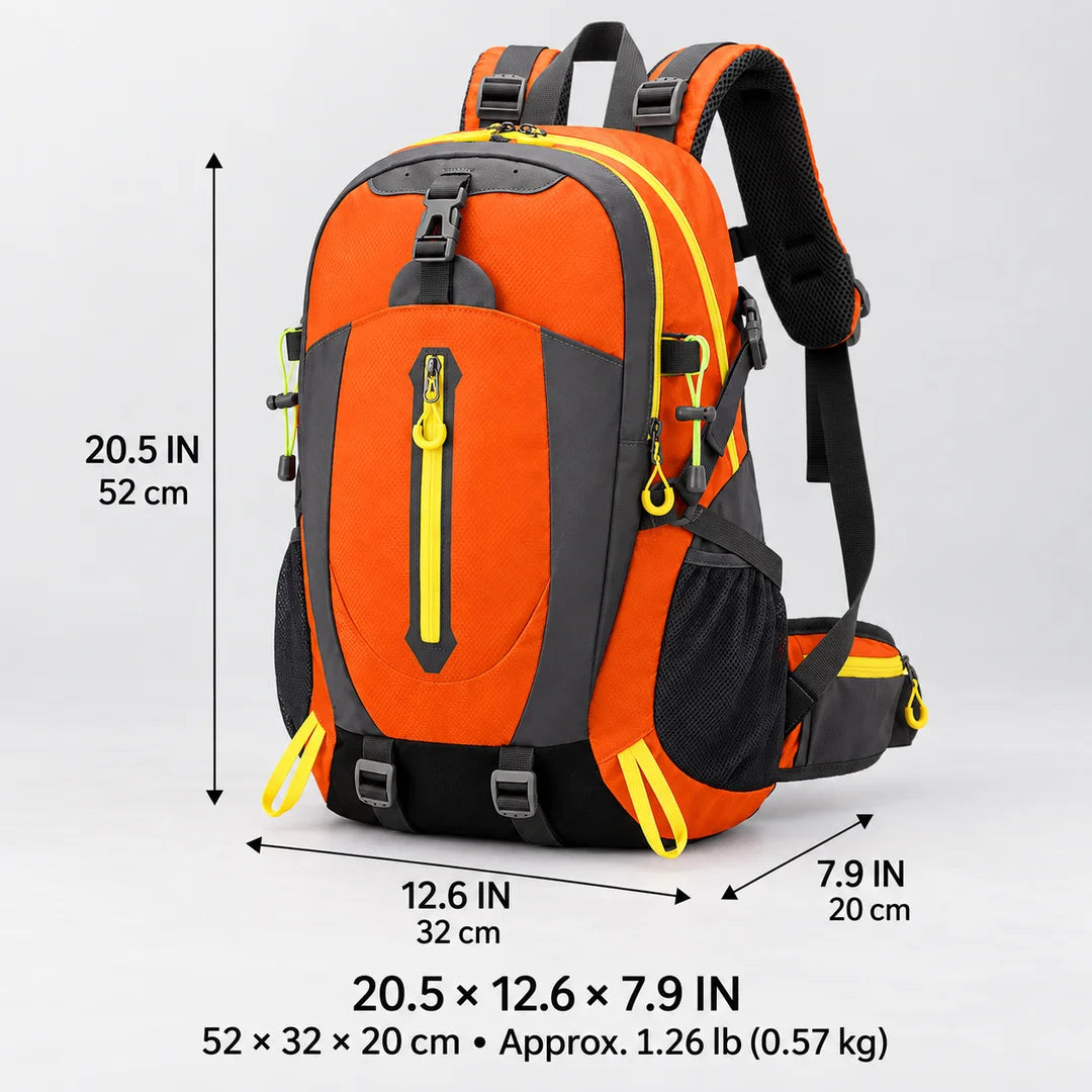 Military Green Hiking Backpack 36L Daypack With Mesh Pockets For Travel Camping