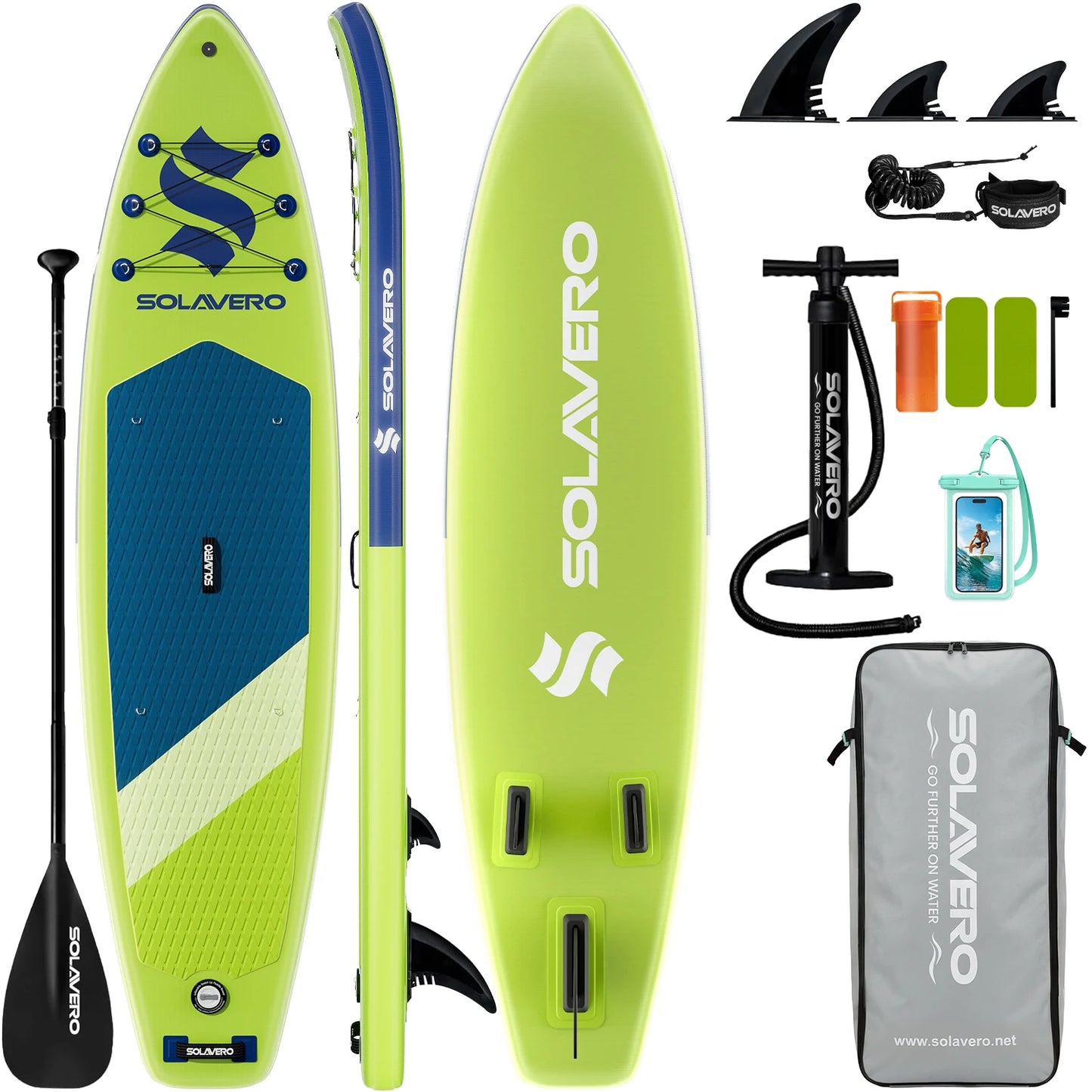Inflatable Stand Up Paddle Board with Accessories, Wide Stable SUP Yoga Board, Non-Slip Deck, Paddle, Pump, Leash & Carry Bag for Youth & Adults