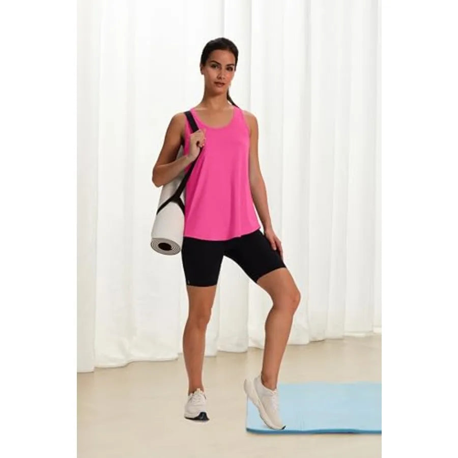 WIHOLL Women's Workout Tank Tops Sleeveless Athletic Racerback for Gym Yoga Running - Summer Fitness Tops Scoop Neck S-XXL