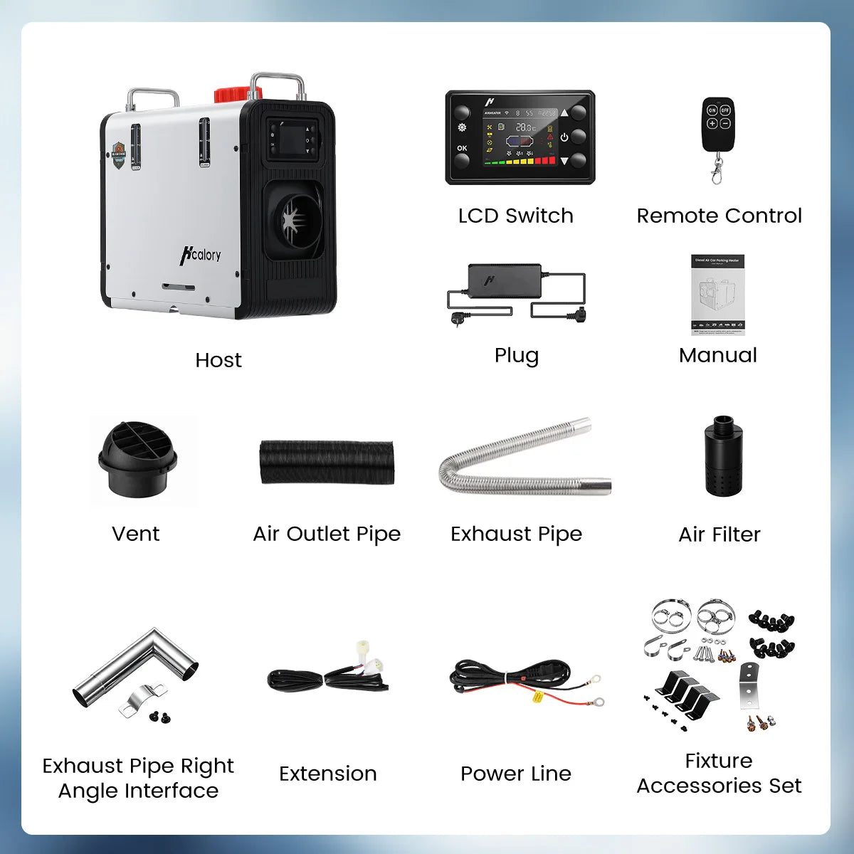 Hcalory HBS2 Car Parking Heater 8KW 2025 Upgrade 12V 24V Diesel Heater HC2-H with Automatic Start and Stop and Dual Plateau Mode