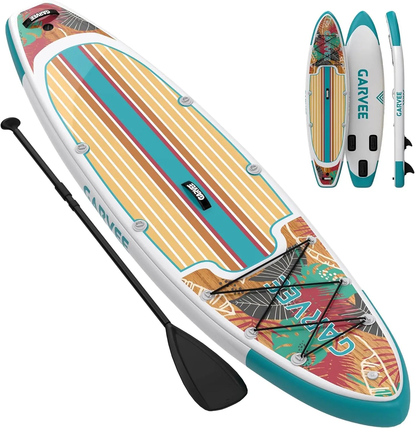 Inflatable Paddle Board for Adult, 10.6ft x 32"/ 11ft x 34" Extra Wide Inflatable Stand Up Paddle Board with Kits, for Sea Lakes