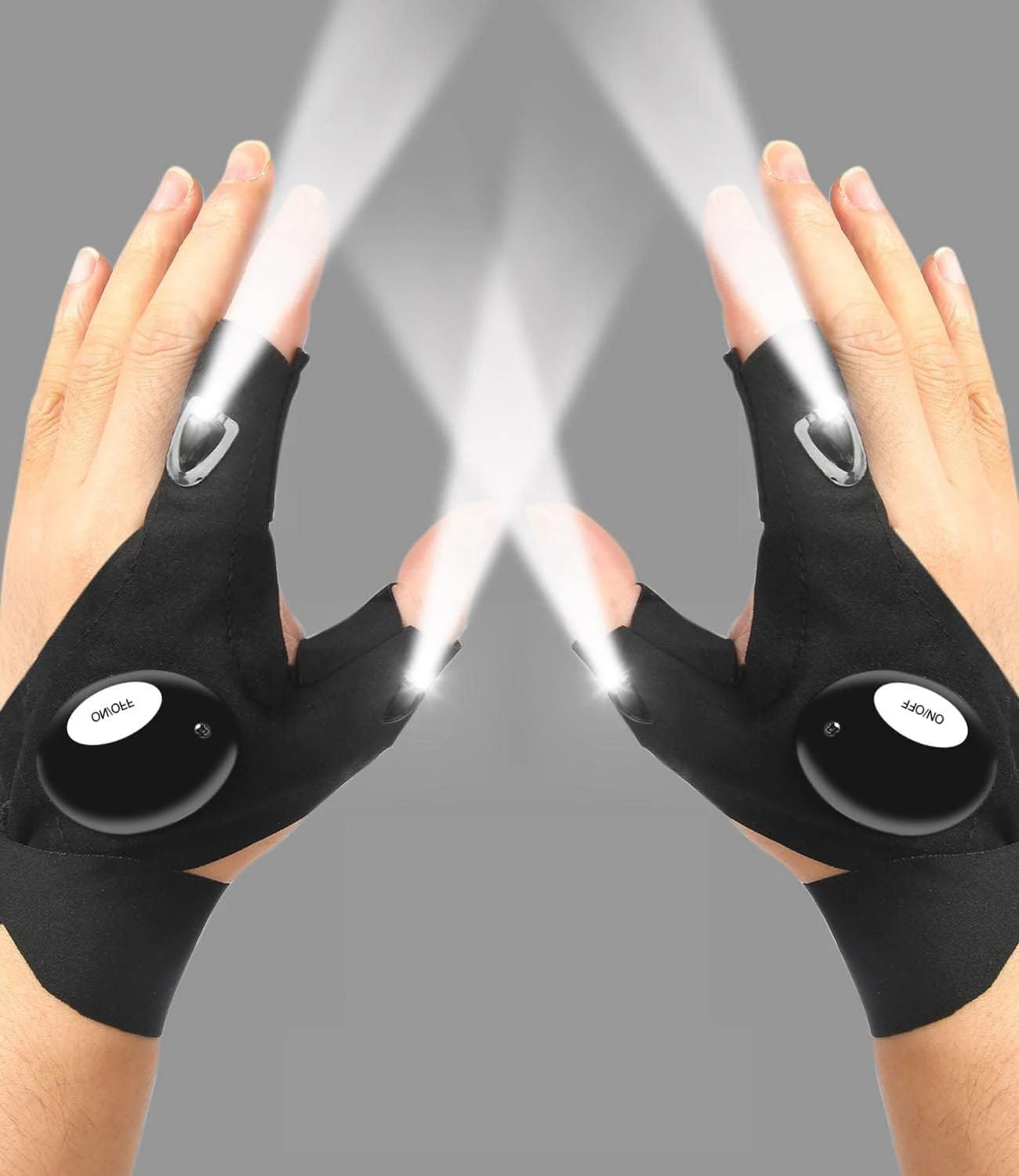 LED Half Finger Gloves For Outdoor Night Fishing And Cycling