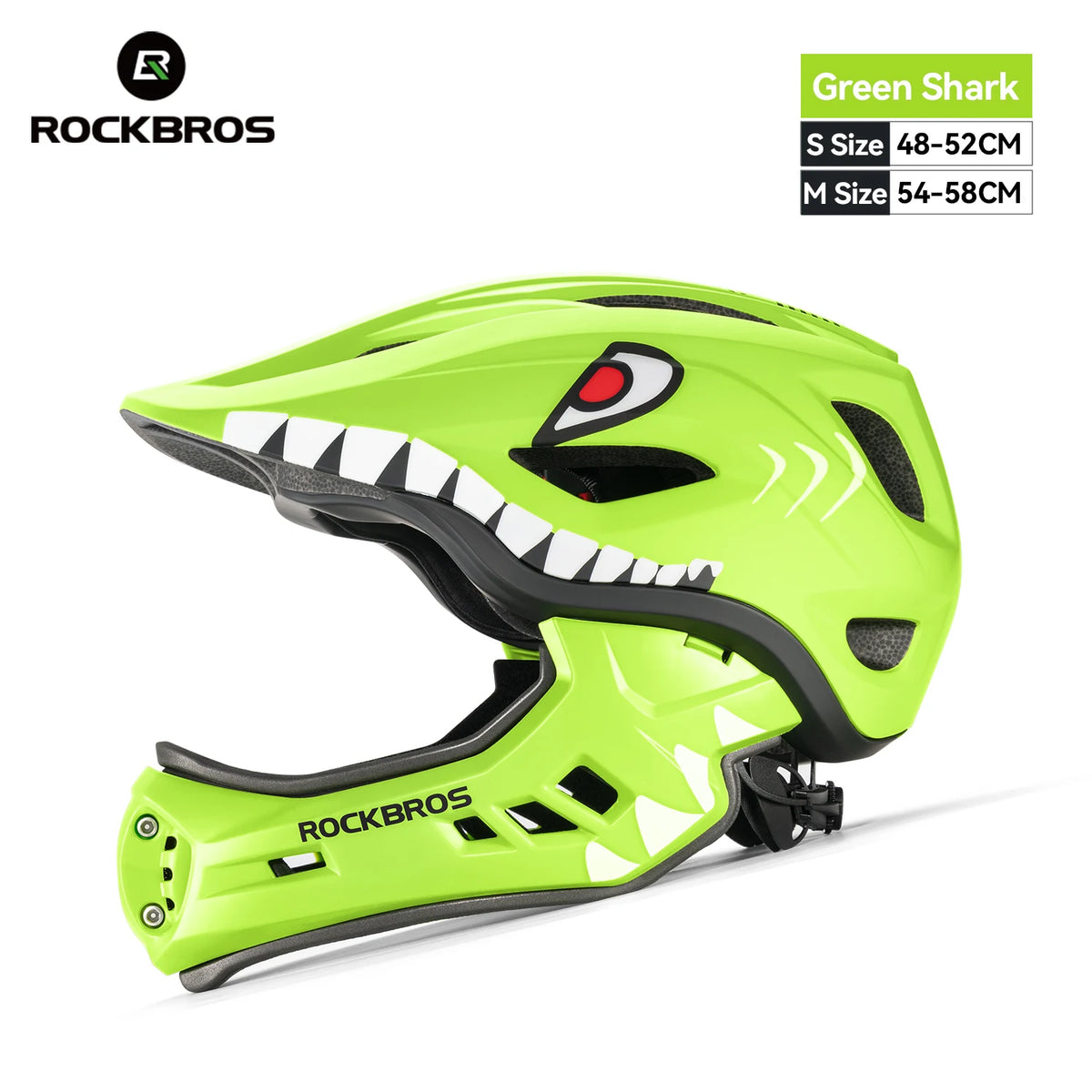 ROCKBROS Child Cycling Helmet Impact Resistant Cross Helmet Detachable Full Face Helmet Safety Protection Bicycle Scooter Helmet