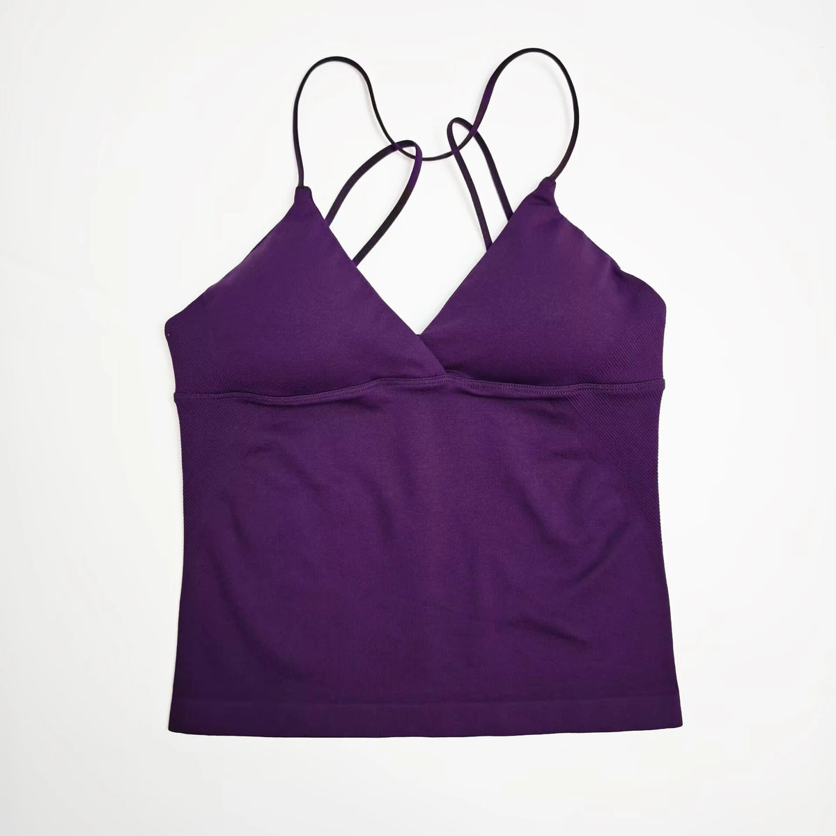 Womens Seamless Twist Front Longline Thin Strap Yoga Tank Top