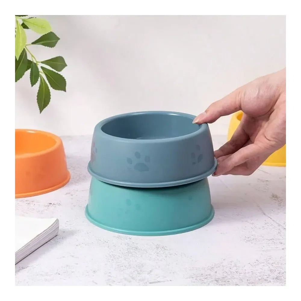 Dog Supplies Dogs Accessories Pack Plastic Dog Bowl, 10 Oz Reusable Pet Food And Bowl With Cute Print, Stackable Puppy Feeding B