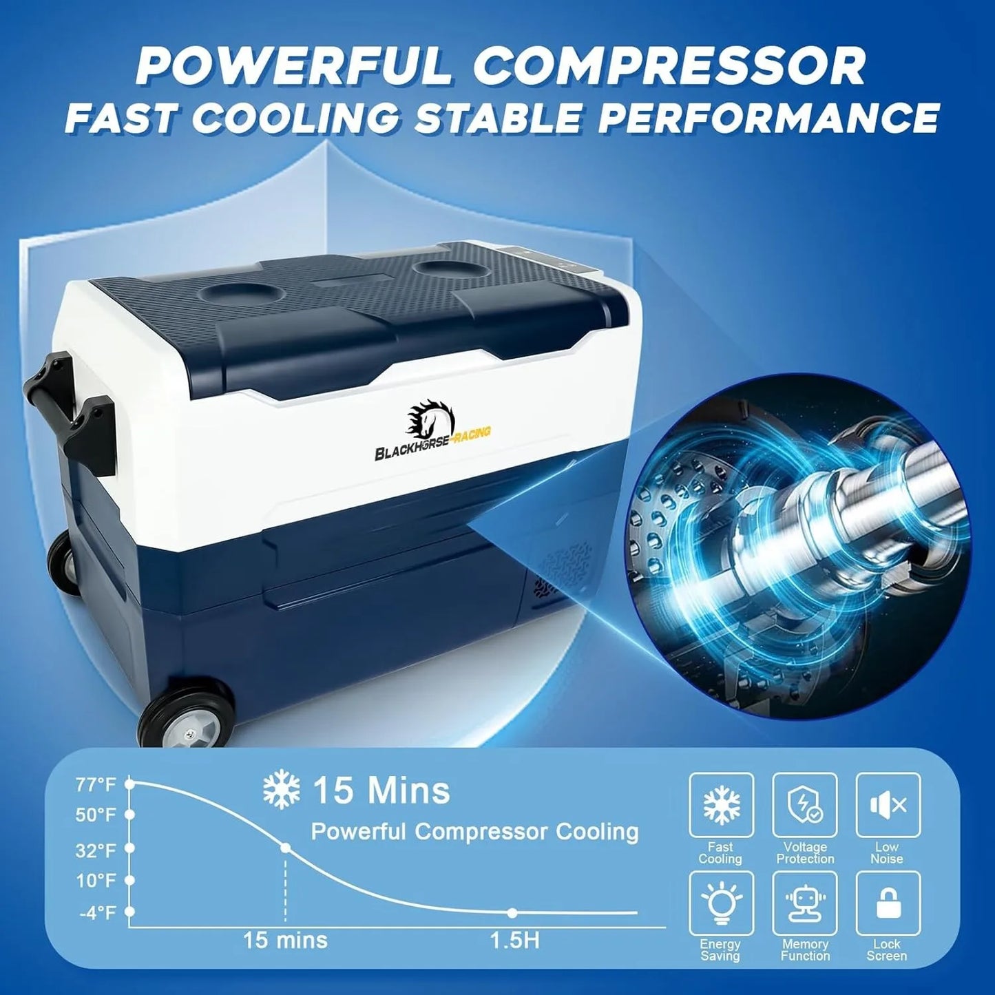 37Qt 35L Portable Car Refrigerator Freezer Dual Zone 12V
