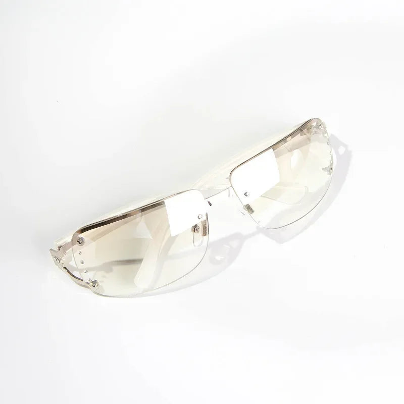 Fashion Steampunk Sunglasses Women Y2K Cycling Sports Punk Goggle Luxury Designer Sun Glasses Men Brand Shades Diamond Eyewear