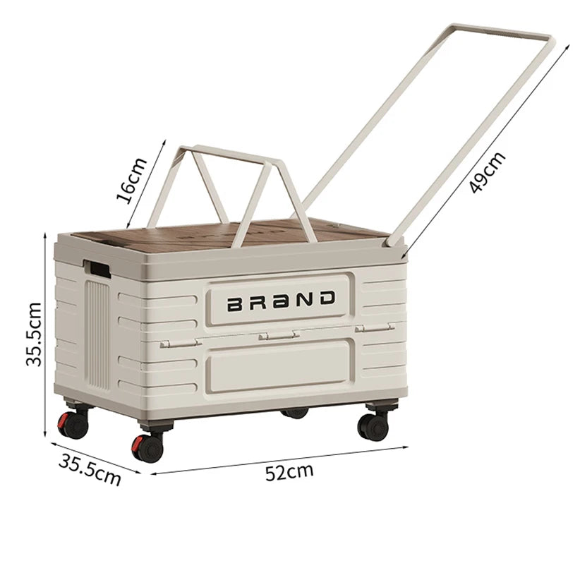 360 Rotating Foldable Storage Cart Heavy Duty Organizer With Silent Wheels