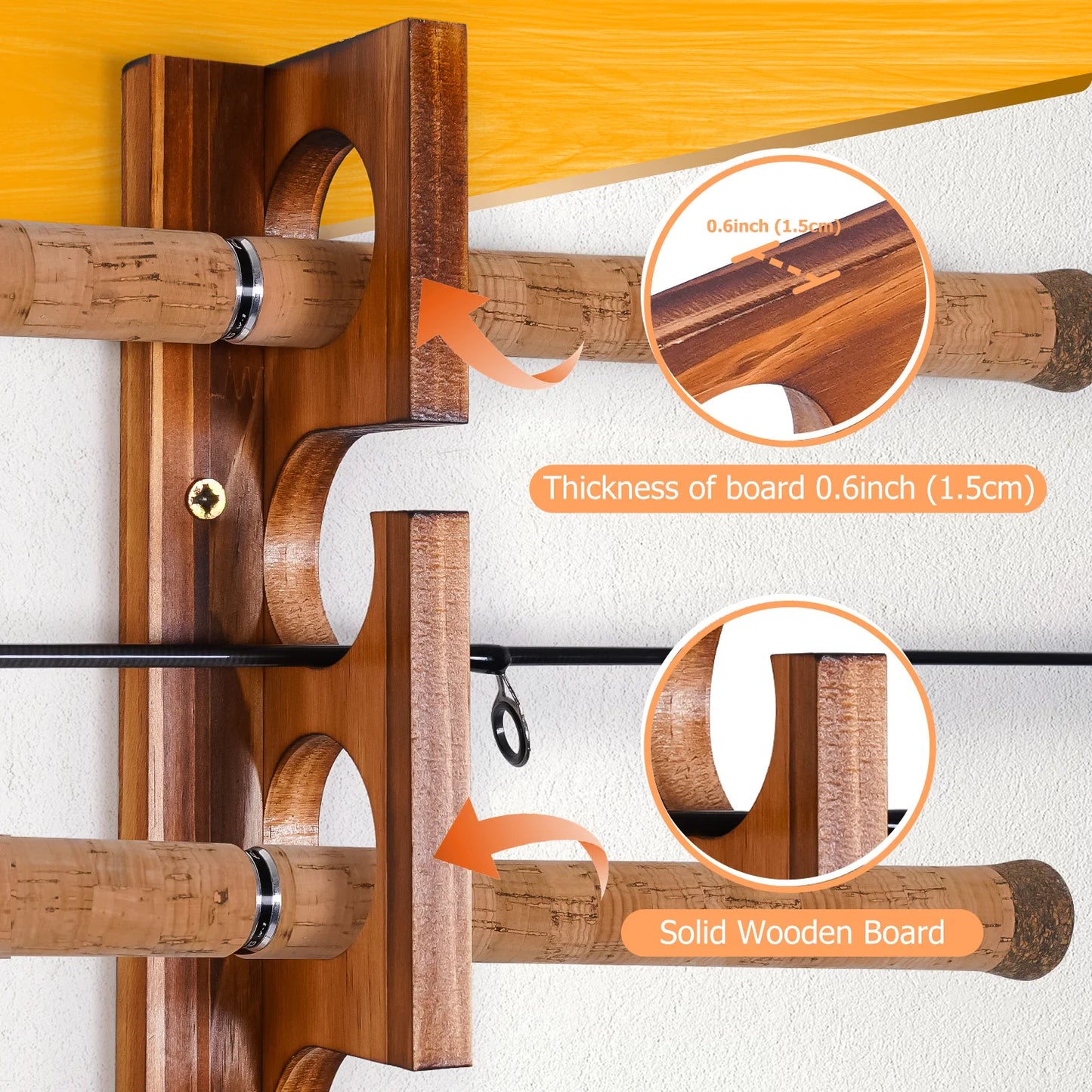12 Rods Fishing Pole Rod Racks Wall Or Ceiling Mounted Fishing Pole Rod Holders For Garage Storage Organizer Fishing Gear Equipm