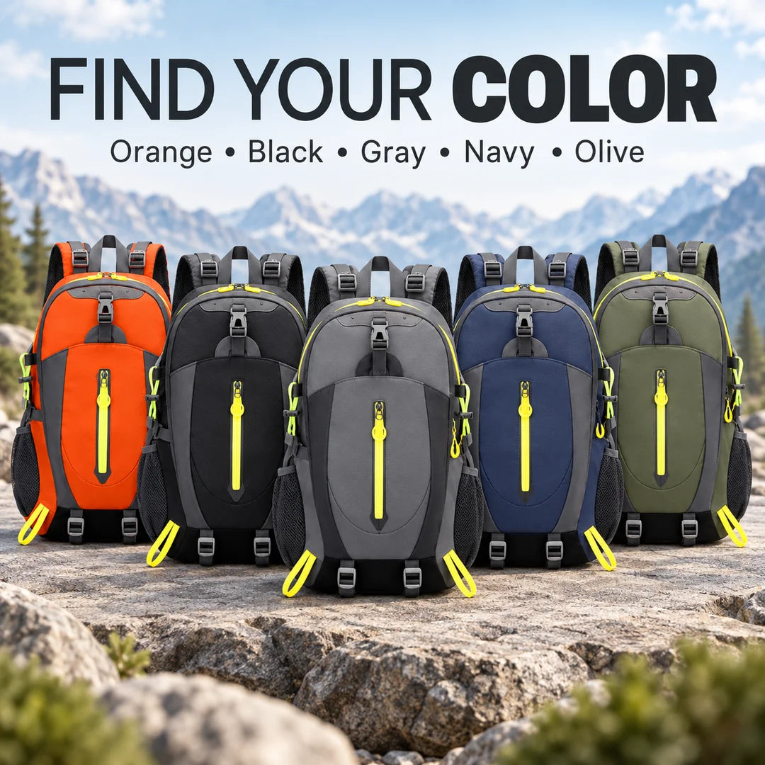Military Green Hiking Backpack 36L Daypack With Mesh Pockets For Travel Camping