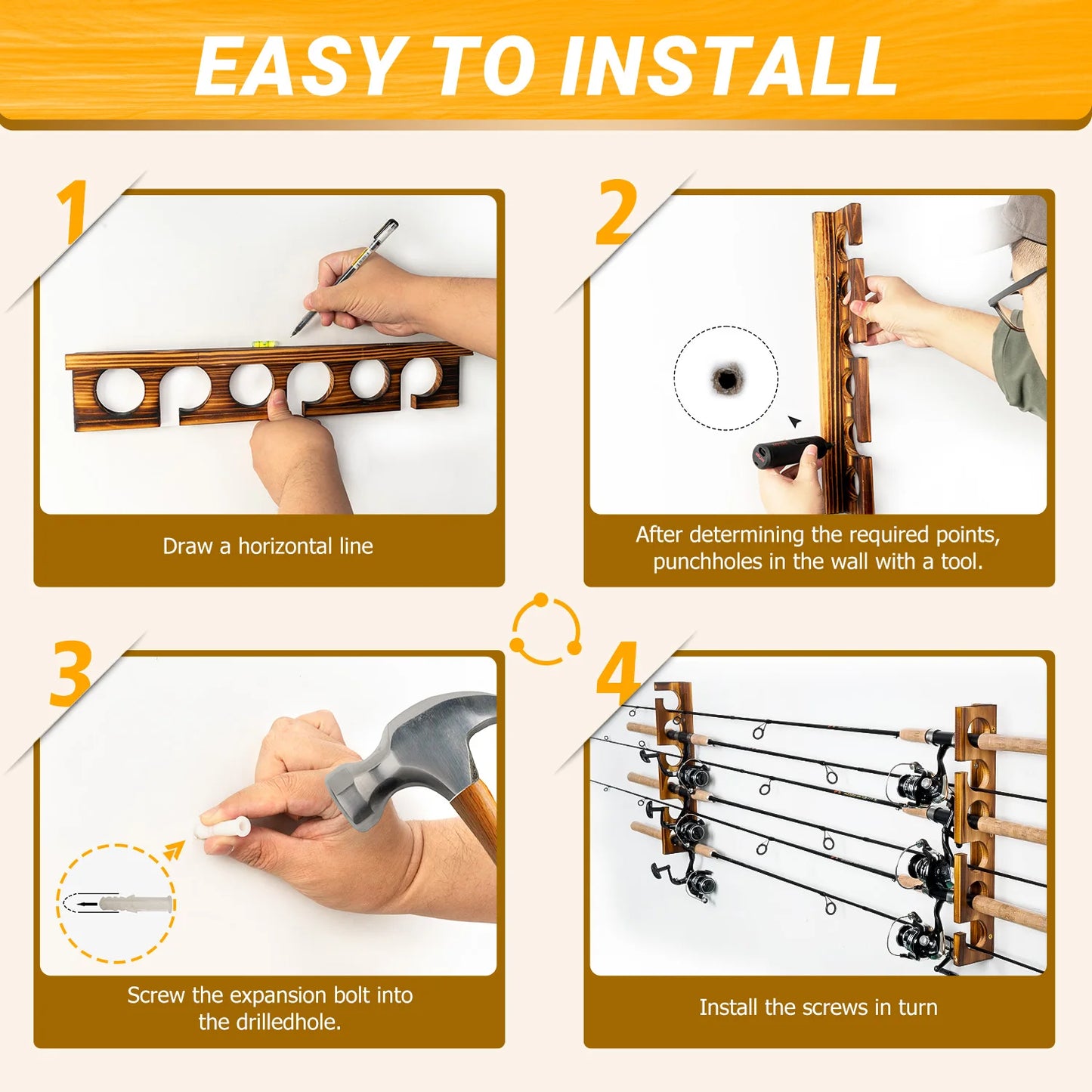 12 Rods Fishing Pole Rod Racks Wall Or Ceiling Mounted Fishing Pole Rod Holders For Garage Storage Organizer Fishing Gear Equipm