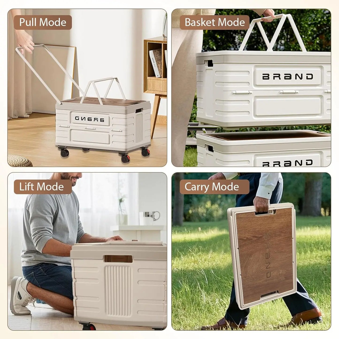 360 Rotating Foldable Storage Cart Heavy Duty Organizer With Silent Wheels