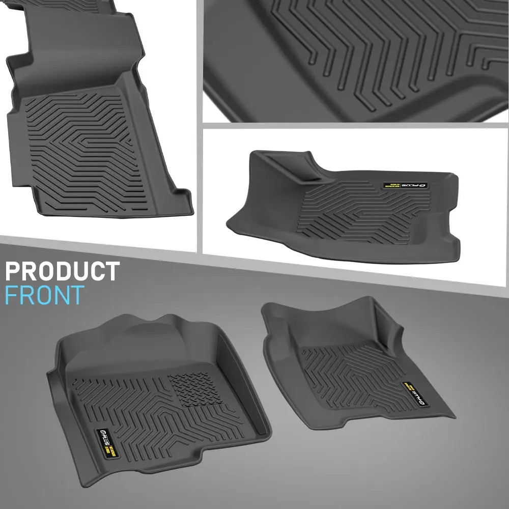 Floor Mats Tpe Fit for Chevy Silverado/Gmc Sierra 1500 Crew Cab 1999-2006 1St & 2Nd Row 3Pcs Truck Mats All Weather