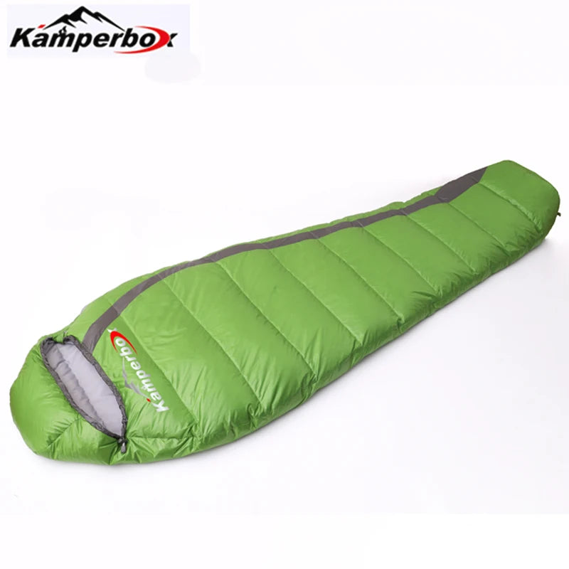 Winter Duck Down Sleeping Bag For Cold Weather Camping Lightweight Nylon
