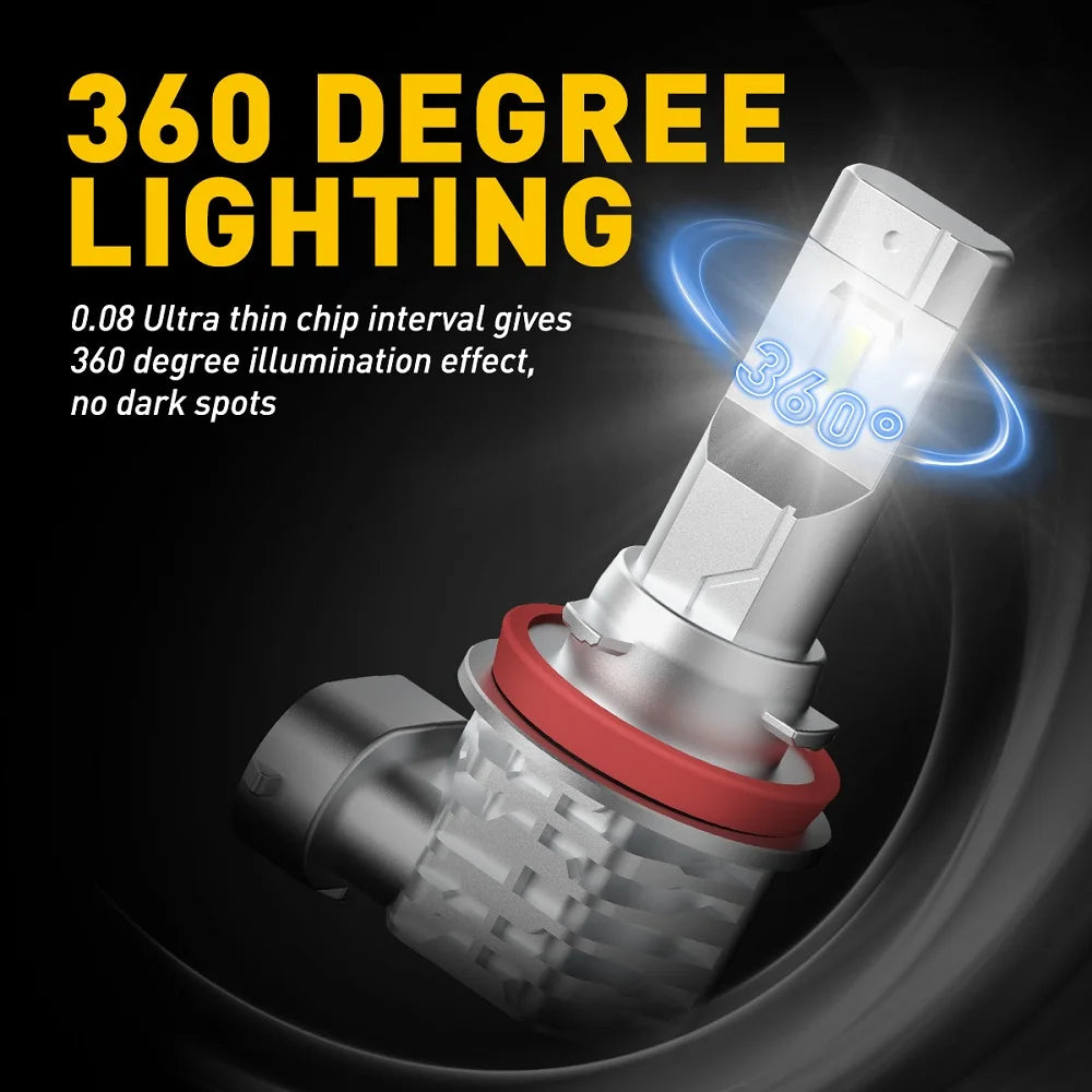 AUXITO 2Pcs Canbus H11 H8 LED Fog Light Bulbs H10 HB4 9006 HB3 9005 H16JP Yellow White LED Bulb Car Driving Lamp for Toyota Ford