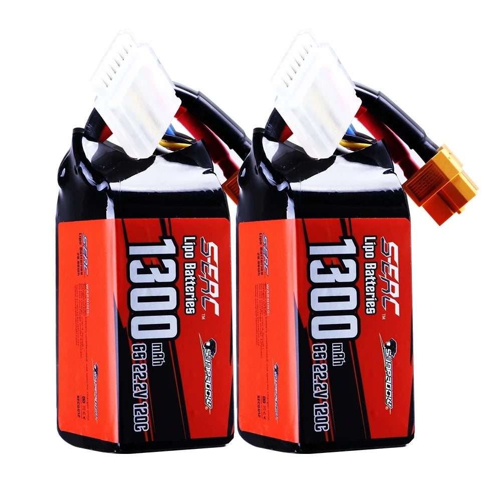 Sunpadow 22.2V 6S Lipo Battery 1100 1300mAh 1500mAh 120C Soft Pack with XT60 Plug for RC FPV Helicopter Airplane Drone Racing