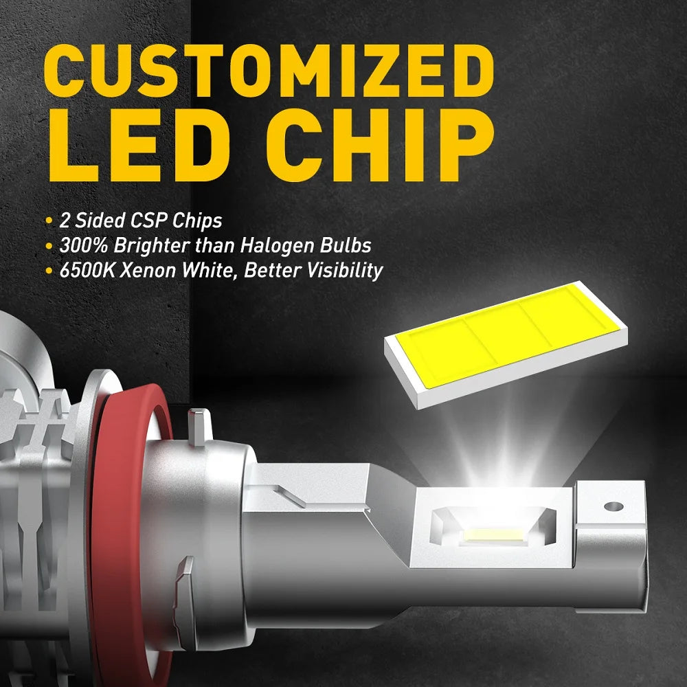 AUXITO 2Pcs Canbus H11 H8 LED Fog Light Bulbs H10 HB4 9006 HB3 9005 H16JP Yellow White LED Bulb Car Driving Lamp for Toyota Ford