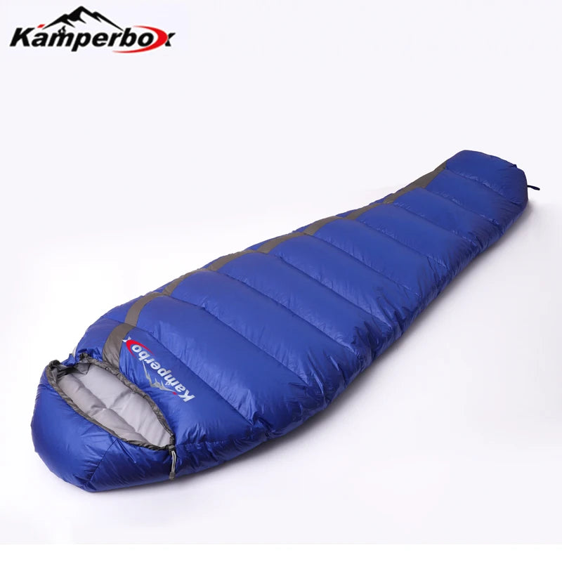 Winter Duck Down Sleeping Bag For Cold Weather Camping Lightweight Nylon
