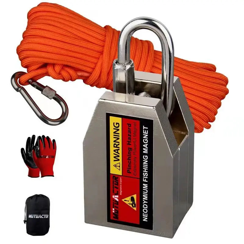 ONE Two Three Sides Fishing Magnet Kit 1200lb Super Strong Neodymium Magnet With 20m Rope Powerful Combined Fishing Salvage