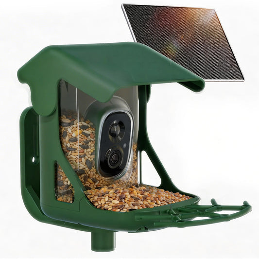 Capture every wingbeat and feather detail with this solar-powered smart bird feeder camera designed to bring nature directly to your screen.