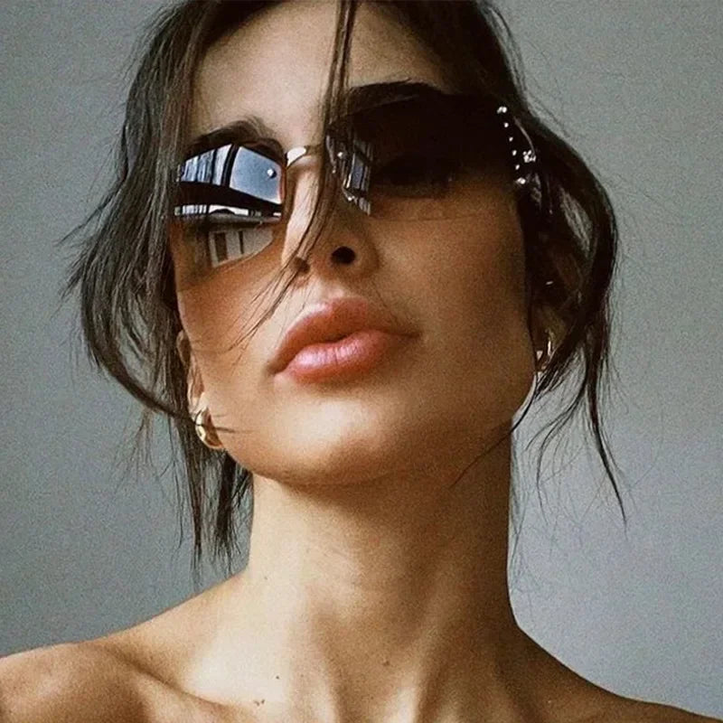 Fashion Steampunk Sunglasses Women Y2K Cycling Sports Punk Goggle Luxury Designer Sun Glasses Men Brand Shades Diamond Eyewear