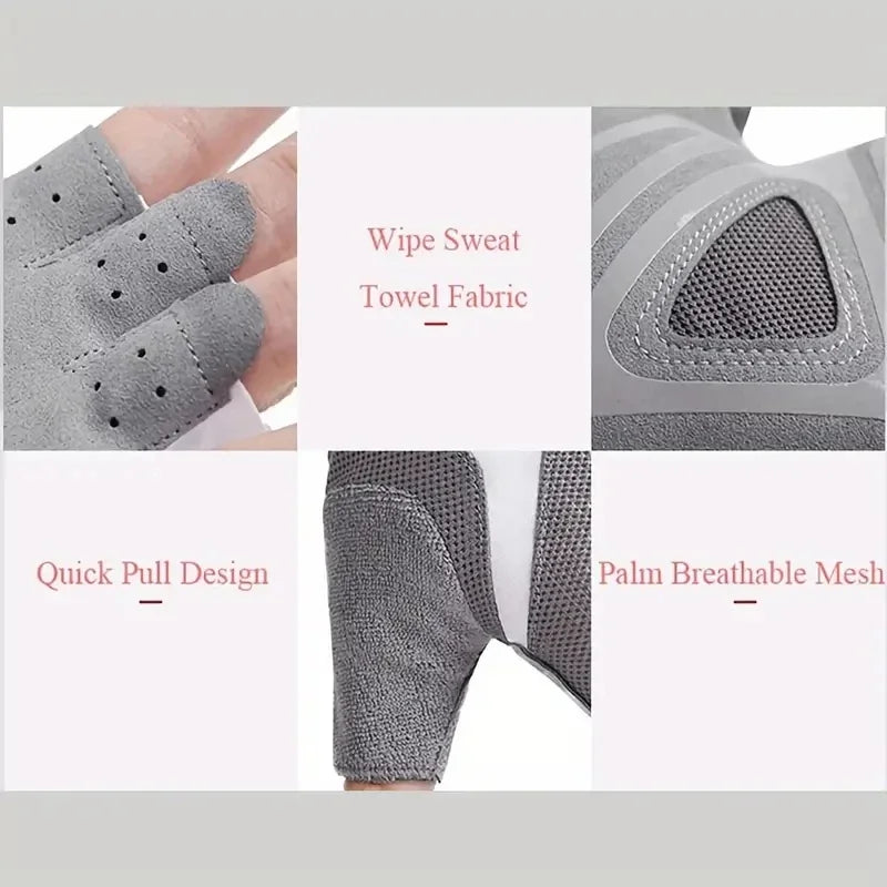 1 Pair Unisex Sports Gloves, Half Finger Fitness Gloves, Non-Slip Outdoor Riding & Fishing Gloves