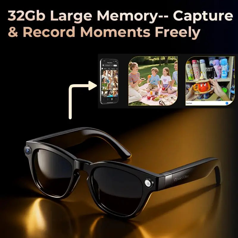 Smart Glasses Real-Time Translation Powered AI Chat Assistant, 8MP Camera 1080P Video Dual Mics Speakers photochromic lenses