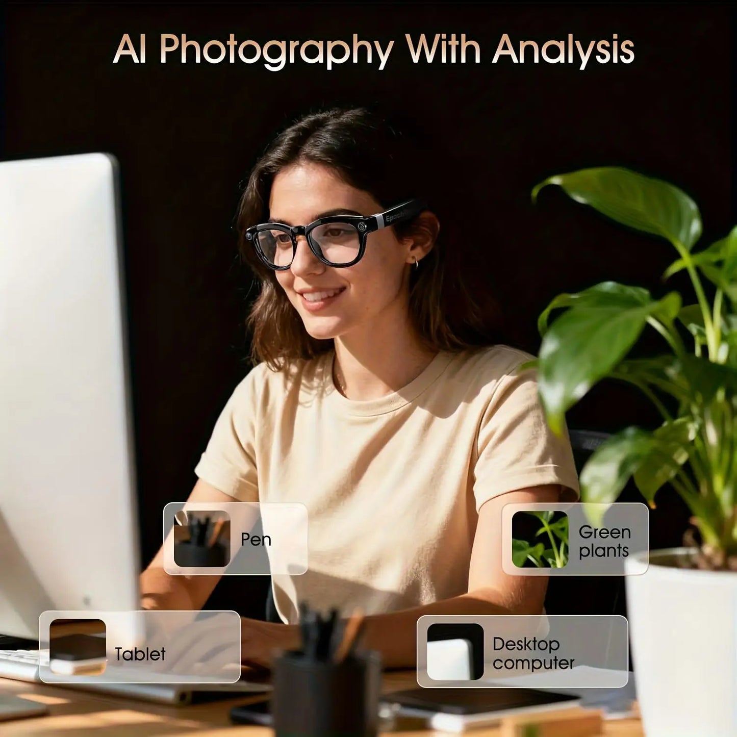 Smart Glasses Real-Time Translation Powered AI Chat Assistant, 8MP Camera 1080P Video Dual Mics Speakers photochromic lenses
