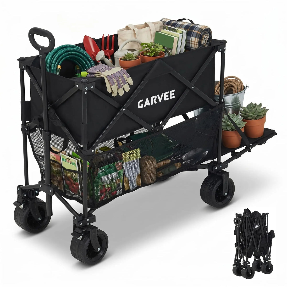 Transform your outdoor chores and weekend adventures with this versatile folding utility wagon designed to handle heavy loads effortlessly.