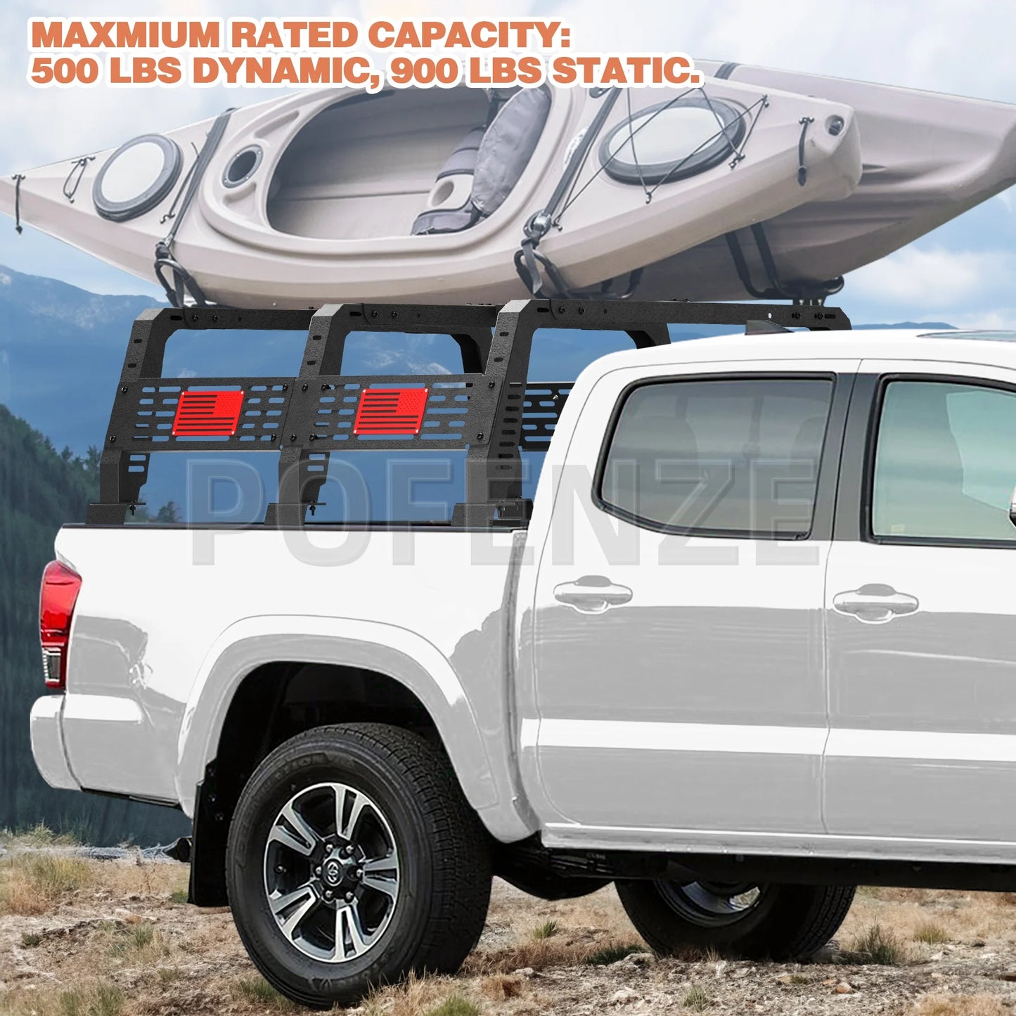 Truck Bed Rack for Full-Size Trucks Without Bed Rails Fit Dodge Ram 1500, Chevy Silverado 1500, Ford F-150, Toyota Tundra