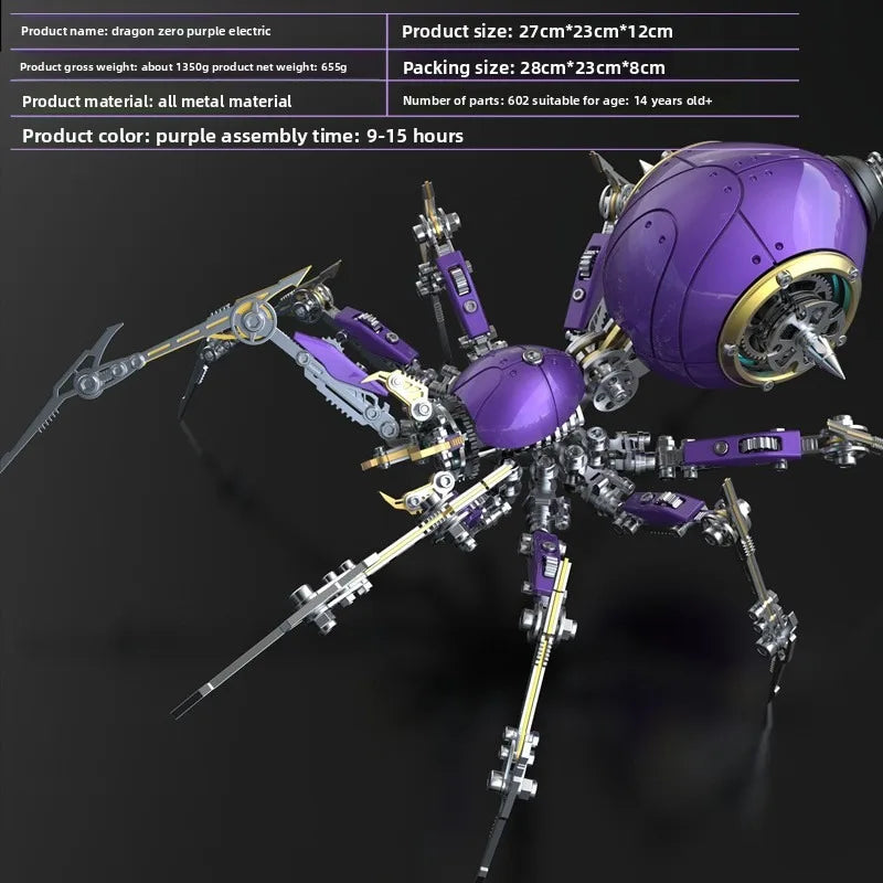 3D Metal Puzzle Spider Model Kit - Stainless Steel Mechanical Insect, High Difficulty DIY Craft for Adults, Collectible Gift