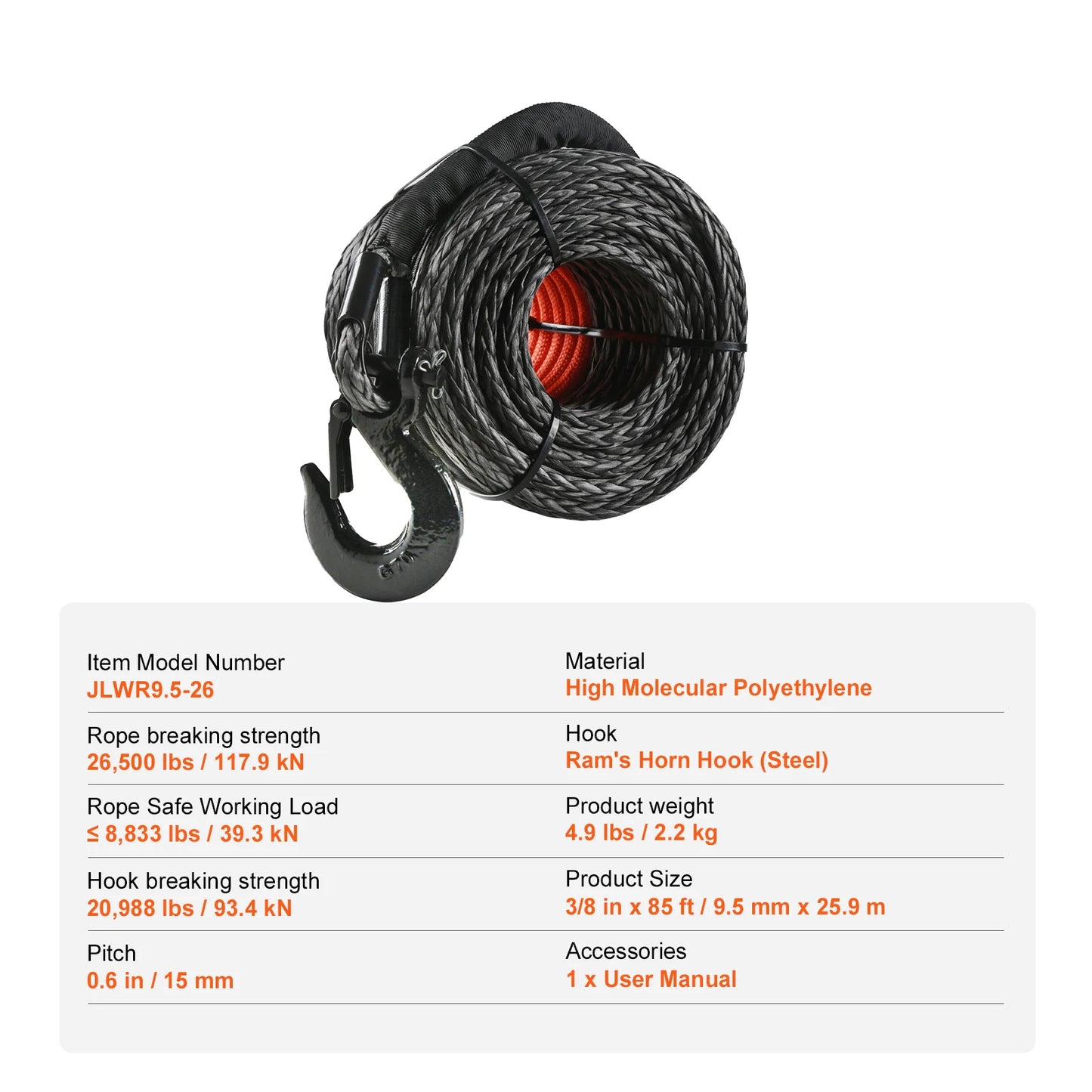 Transform your off-road recovery with a winch rope that delivers superior strength while remaining half the weight of steel.