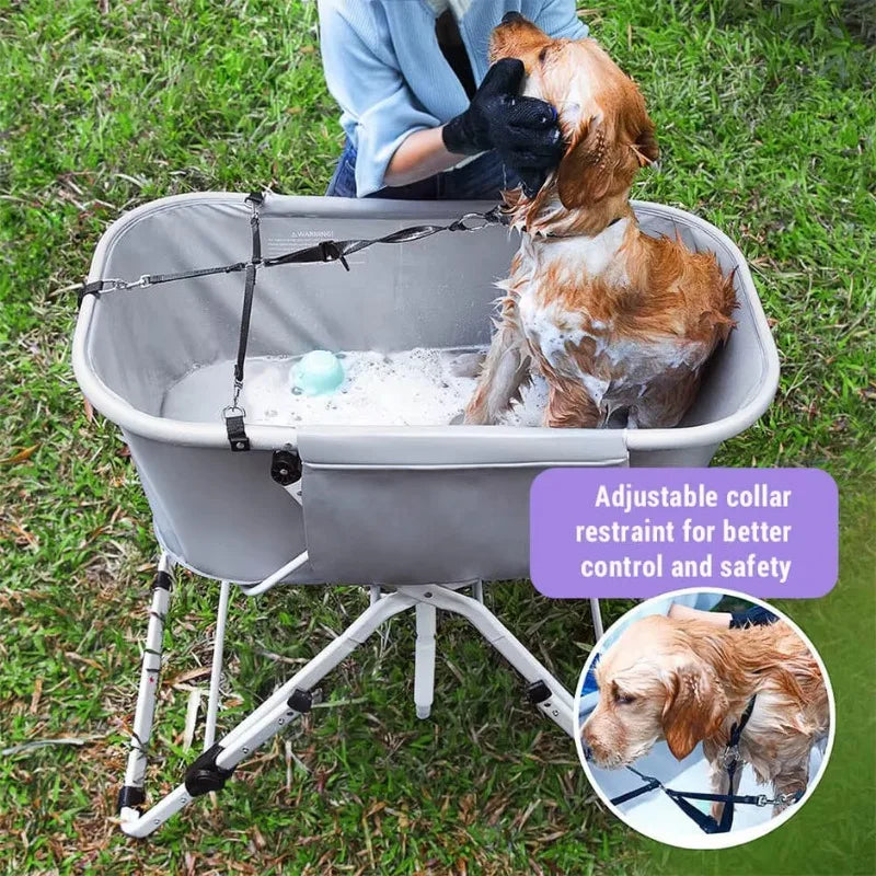 Elevated Dog Bath Tubs Foldable Pet Bathing Station for Medium to Large Dogs