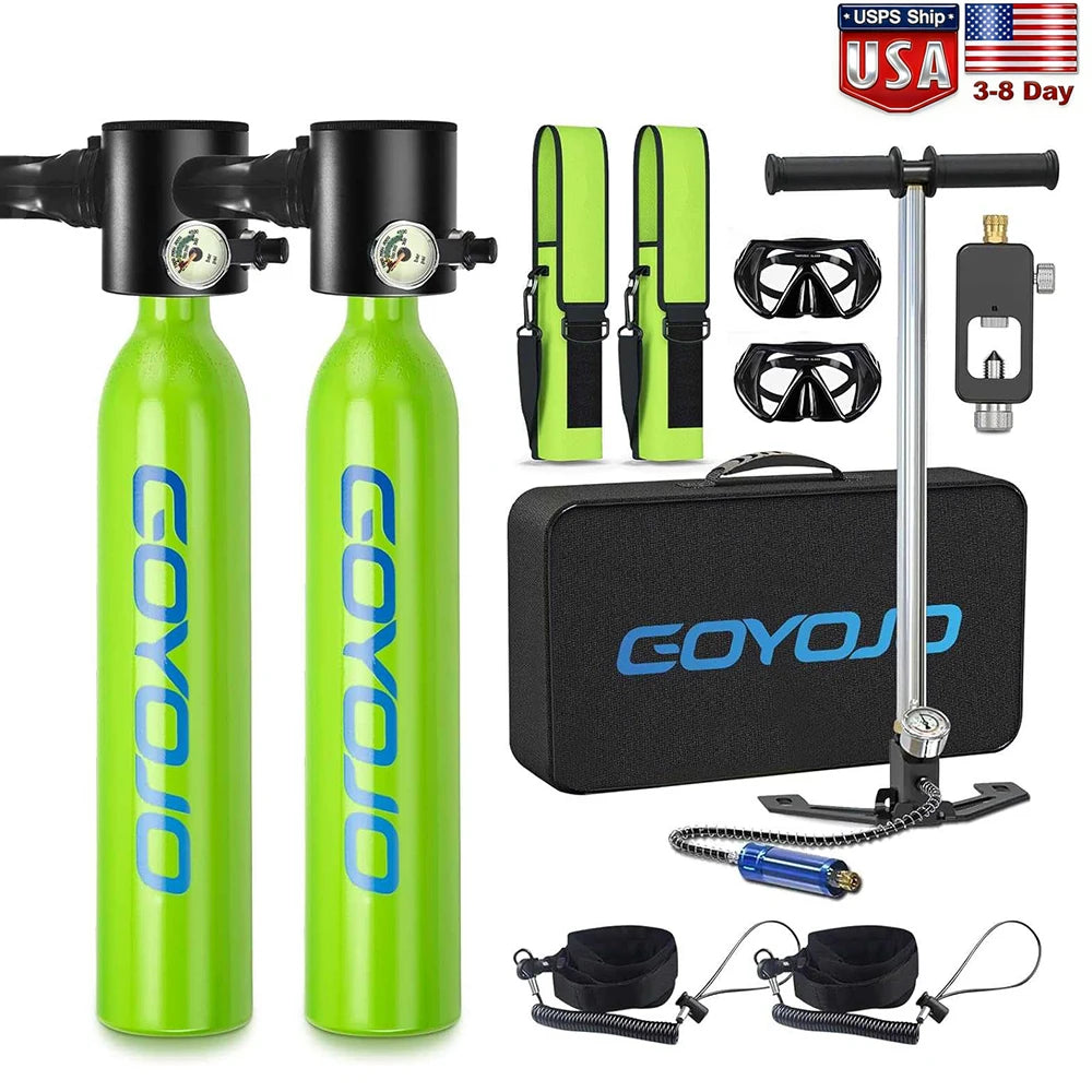 GoYoJo Mini Scuba Tank Kit delivers compact, ready-to-use underwater performance.