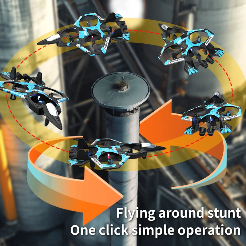 K500MAX Glider Flying Helicopter RC Hobby Jet Plane 2.4G Stunt Remote Control Foam Fighter Airplane Toy Drone With Light