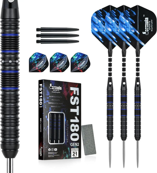 90% Tungsten Steel Tip Darts Set 21g-24g - Professional Darts with Flights, Shafts & Sharpener