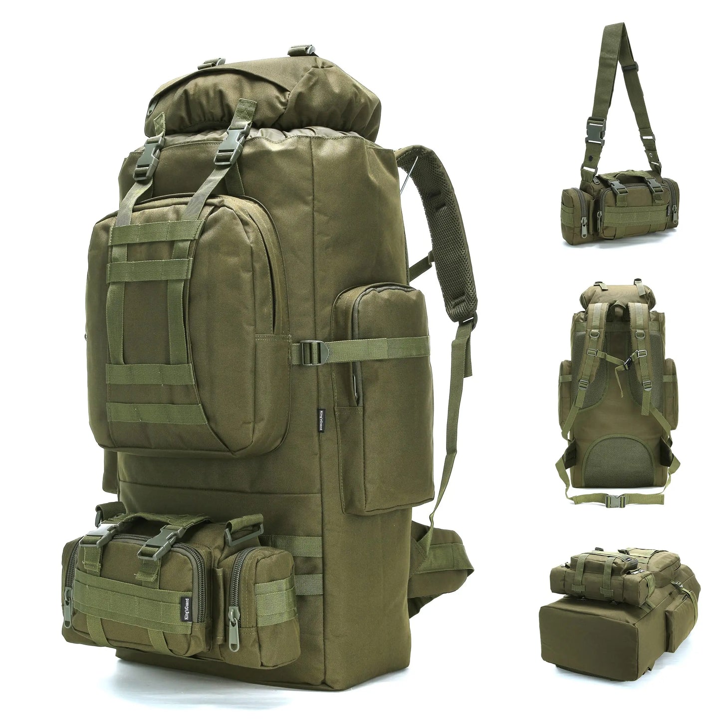 Conquer rugged trails with a versatile 100L MOLLE hiking backpack built for serious outdoor adventures.