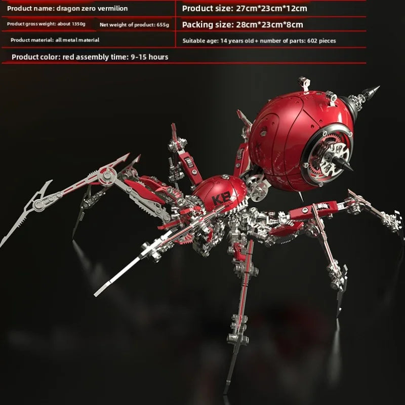 3D Metal Puzzle Spider Model Kit - Stainless Steel Mechanical Insect, High Difficulty DIY Craft for Adults, Collectible Gift
