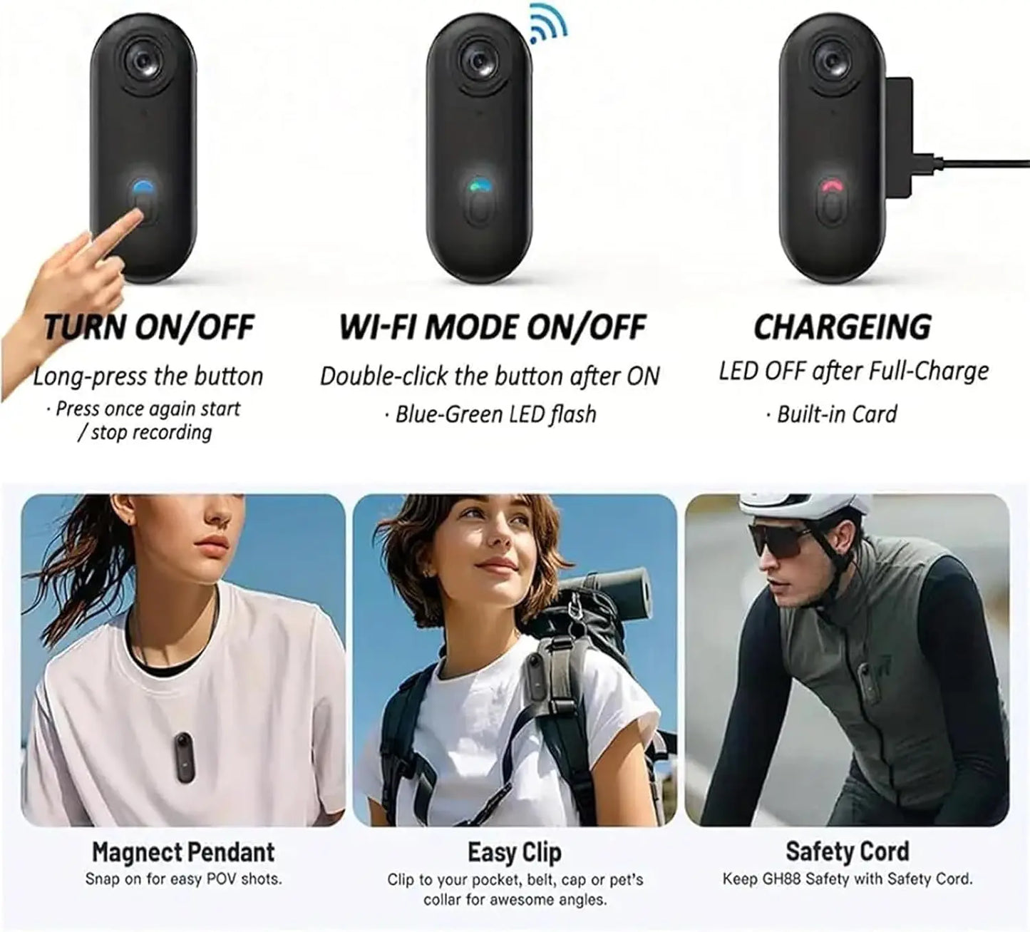 4K Hd Mini Body Camera Wearable Thumb Size Action Camera Anti-Shake Portable Pocket Cam Travel Motorcycle Cycling Vlog Recorder