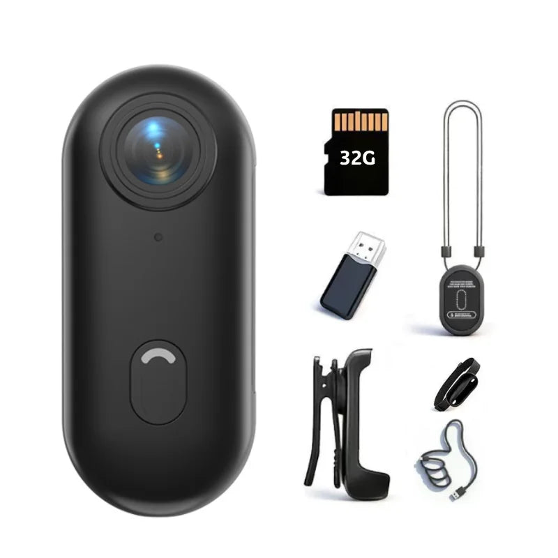 4K Hd Mini Body Camera Wearable Thumb Size Action Camera Anti-Shake Portable Pocket Cam Travel Motorcycle Cycling Vlog Recorder