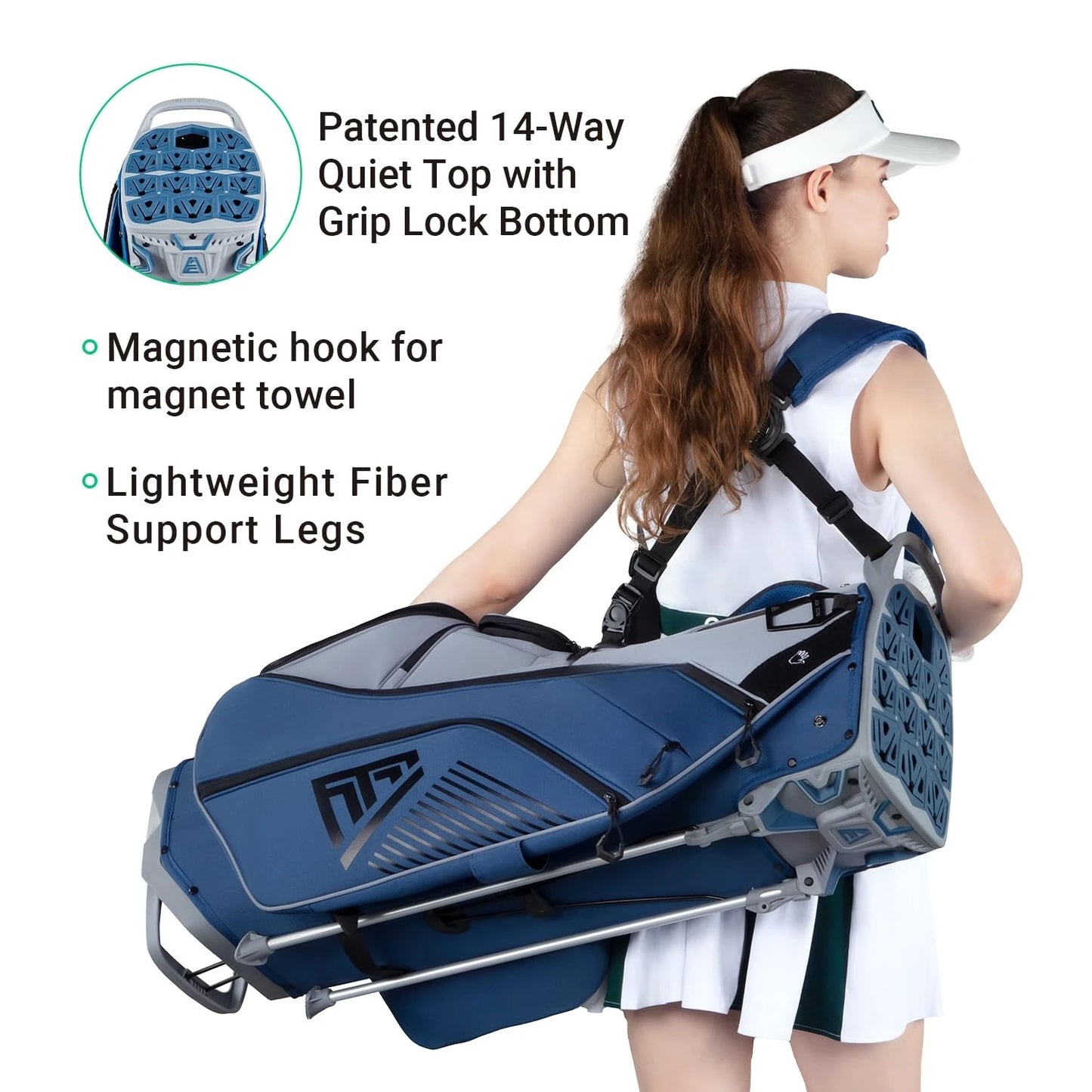 ST-Lock Mecha 14 Way Dividers Quiet Hybrid Stand Bag for Men & Women, Customized