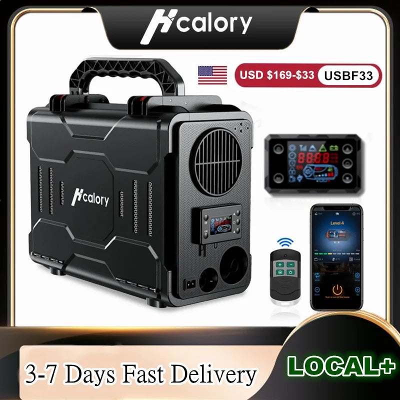 Hcalory 12V 8KW All in One Diesel Car Parking Heater with Remote Control and LCD Monitor for Car Trucks Boats Bus RV and Trailer