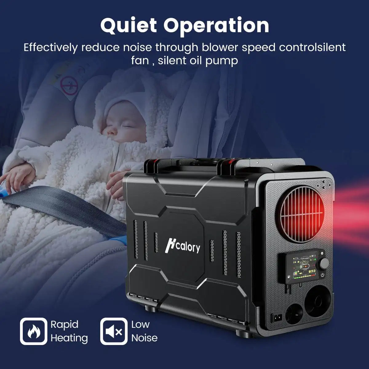 Hcalory 12V 8KW All in One Diesel Car Parking Heater with Remote Control and LCD Monitor for Car Trucks Boats Bus RV and Trailer