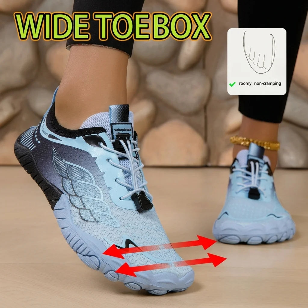 Women Gradient Barefoot Water Shoes Quick Dry Breathable Mesh Non Slip Quick Lacing Five Fingers Aqua Sneakers For Beach Swimming Yoga River Trekking Outdoor Sports Footwear 2026 New