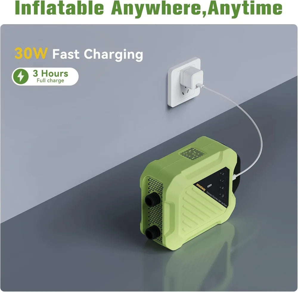 20PSI Electric SUP Pump, Dual Stage Auto-Off, Fast Inflation for Paddle Boards, Kites, Tents