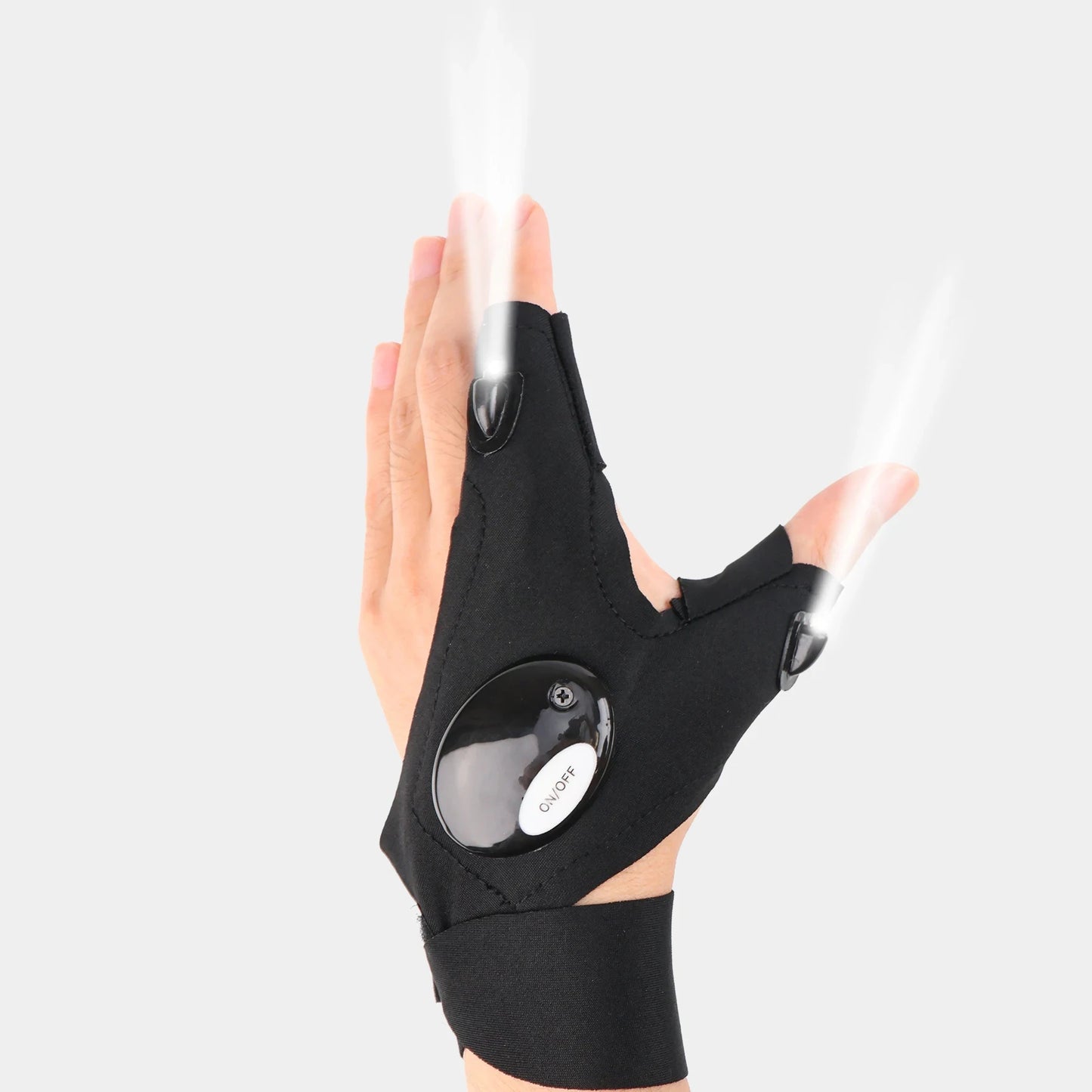 LED Half Finger Gloves For Outdoor Night Fishing And Cycling