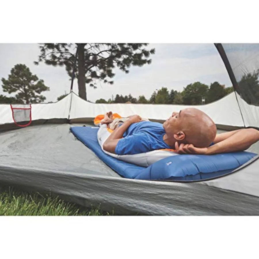 Self-Inflating Sleeping Pad with Pillow, Lightweight Inflatable Camp Pad with Extra Support and Quick Deflation, No Air Pump Ne