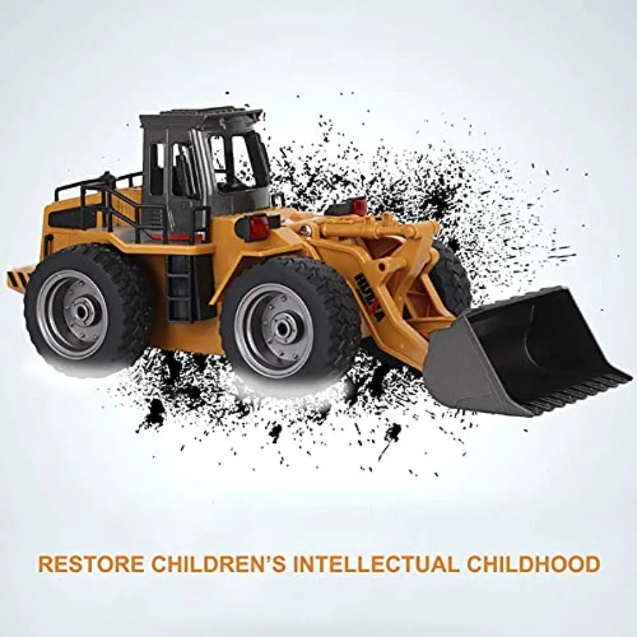 1 18 Scale RC Metal Bulldozer Toy Truck 4WD Rechargeable With Two Batteries