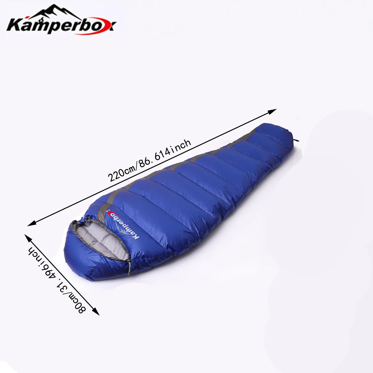 Winter Duck Down Sleeping Bag For Cold Weather Camping Lightweight Nylon