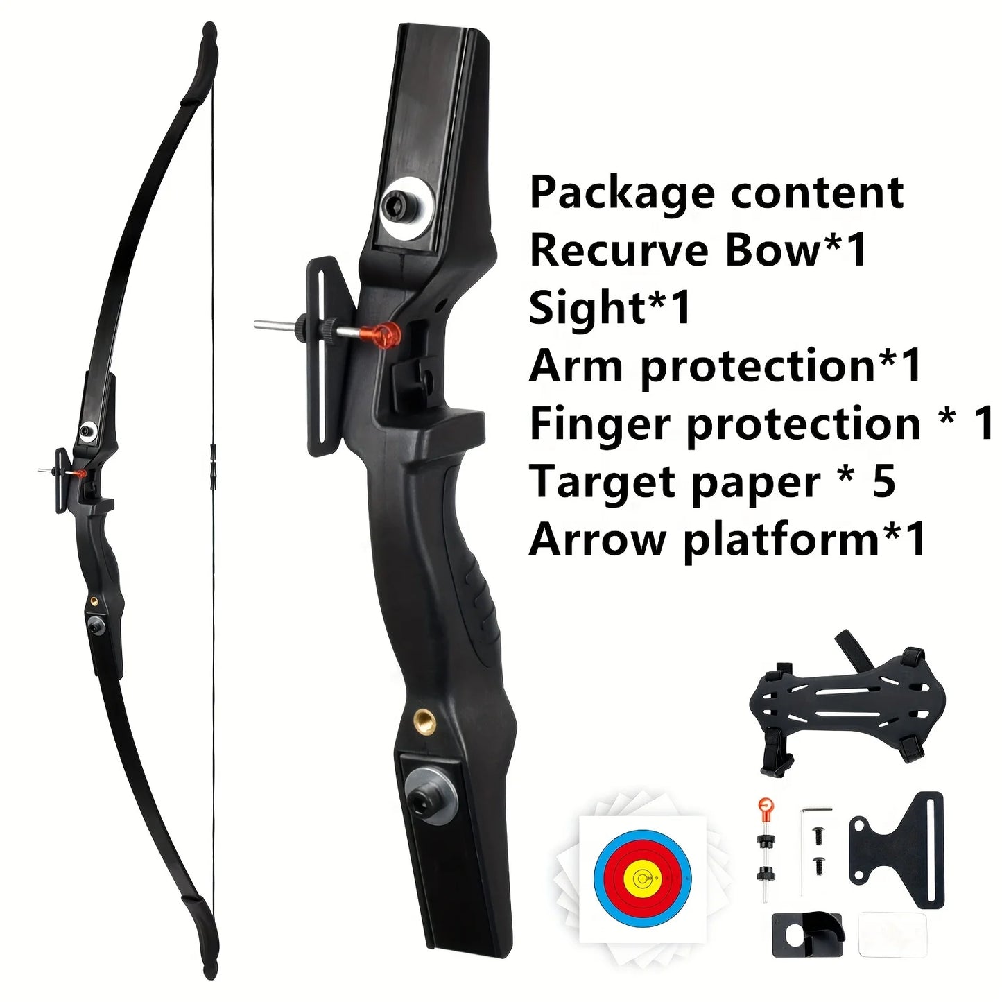 30lbs Recurve Bow Archery Bows Set for Adults Right Hands Bow Suitable for Beginner Teenagers Outdoor Hunting Target Practice